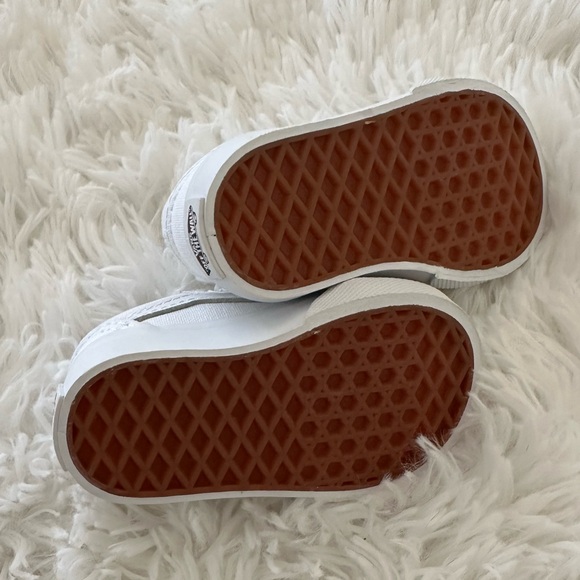 Vans Baby Toddler Old School V Velcro Shoe All White - Picture 5 of 6